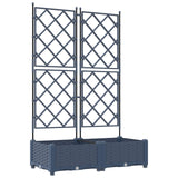 Vidaxl tuin bloempot 2 pcs grijs 80 x 40 x 125,5 cm staal