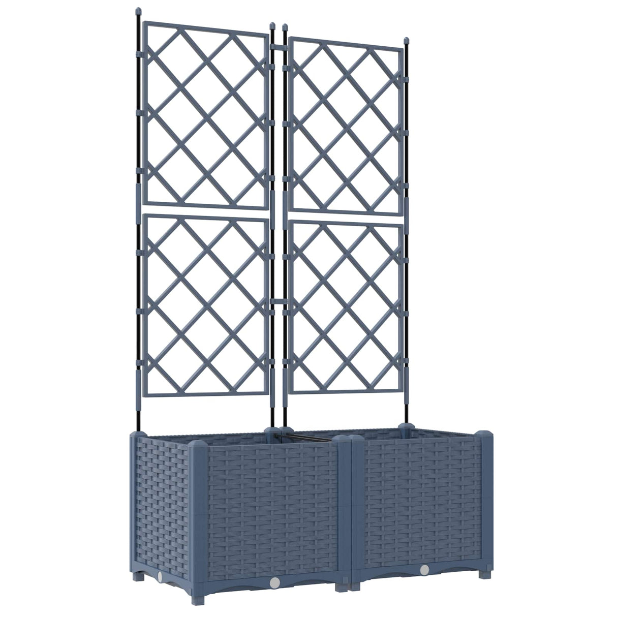 Vidaxl tuin bloempot 2 pcs grijs 80 x 40 x 143 cm staal