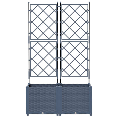 Vidaxl tuin bloempot 2 pcs grijs 80 x 40 x 143 cm staal