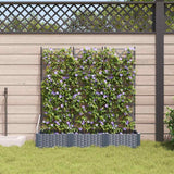 Vidaxl tuin bloempot 3 pcs grijs 120 x 40 x 125,5 cm staal