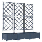 Vidaxl tuin bloempot 3 pcs grijs 120 x 40 x 125,5 cm staal