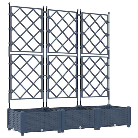 Vidaxl tuin bloempot 3 pcs grijs 120 x 40 x 125,5 cm staal