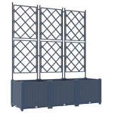 Vidaxl tuin bloempot 3 pcs grijs 120 x 40 x 143 cm staal