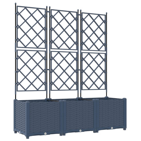 Vidaxl tuin bloempot 3 pcs grijs 120 x 40 x 143 cm staal
