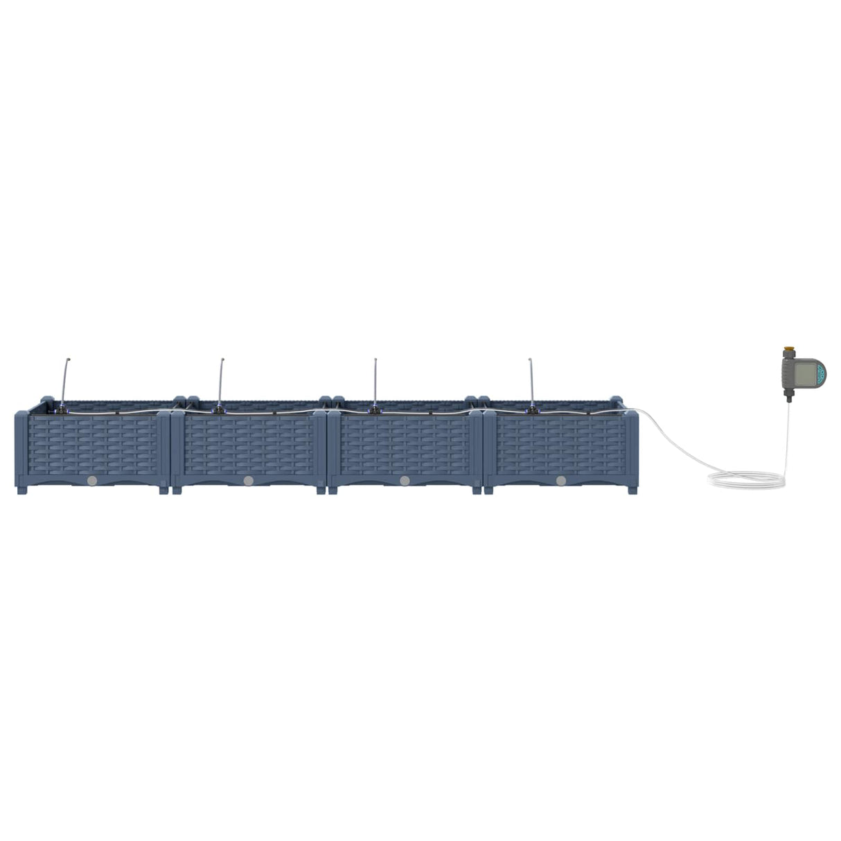 Vidaxl tuin bloempot 4 pcs grijs 120 x 120 x 142 cm staal