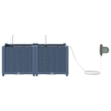 Vidaxl tuin bloempot 2 pcs grijs 120 x 120 x 142 cm staal