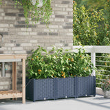 Vidaxl plantenbak 3 st grijs 120 x 40 x 37,5 cm pp