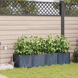Vidaxl tuin bloempot 4 pcs grijs 120 x 120 x 142 cm staal