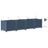 Vidaxl tuin bloempot 4 pcs grijs 120 x 120 x 142 cm staal