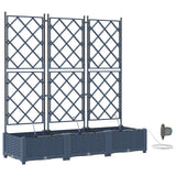 Vidaxl tuin bloempot 3 pcs grijs 120 x 120 x 142 cm staal