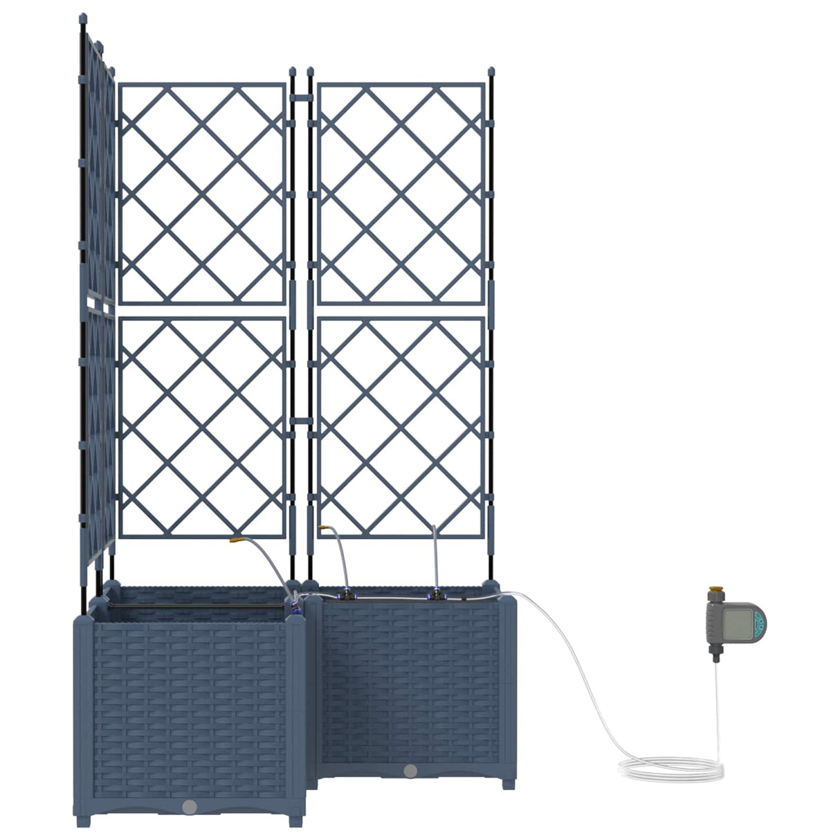 Vidaxl tuin bloempot 3 pcs grijs 120 x 120 x 142 cm staal