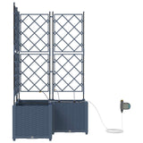 Vidaxl tuin bloempot 3 pcs grijs 120 x 120 x 142 cm staal