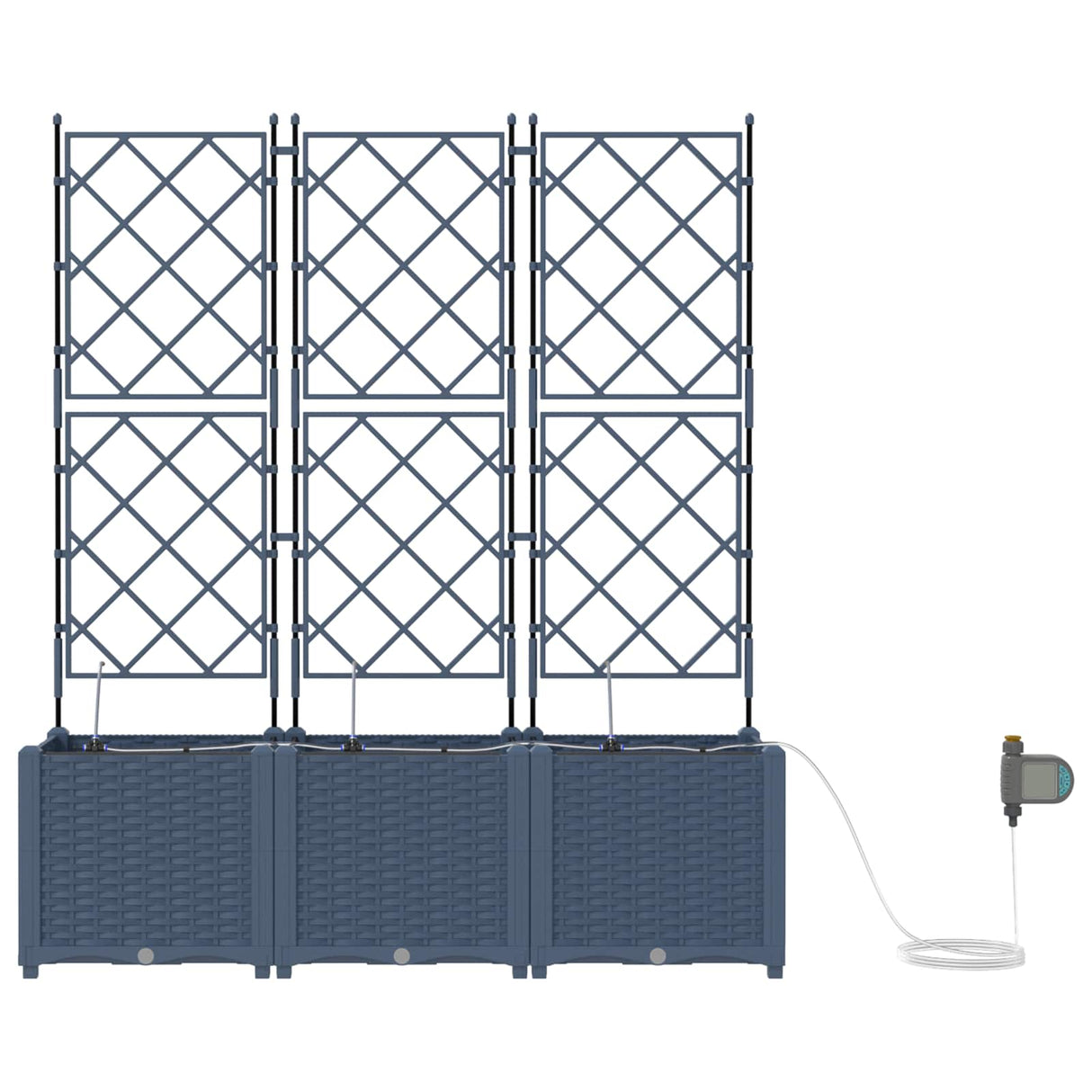 Vidaxl tuin bloempot 5 pcs grijs 120 x 120 x 142 cm staal