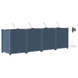 Vidaxl tuin bloempot 4 pcs grijs 120 x 120 x 142 cm staal
