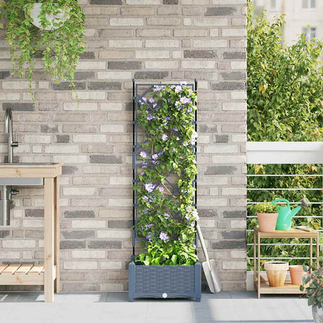 Vidaxl tuin bloempot licht grijs 40 x 40 x 125,5 cm staal