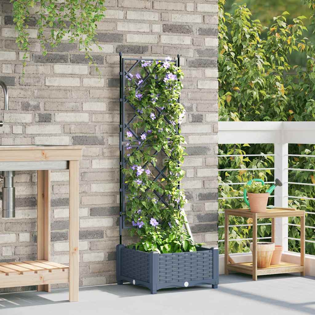 Vidaxl tuin bloempot licht grijs 40 x 40 x 125,5 cm staal