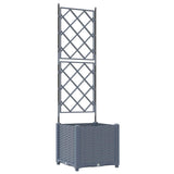 Vidaxl tuin bloempot licht grijs 40 x 40 x 143 cm staal