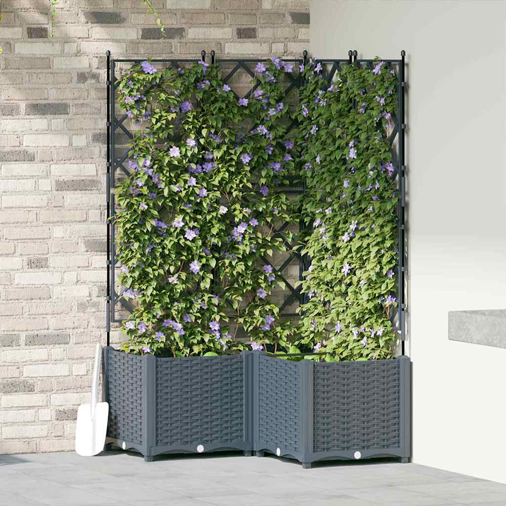 Vidaxl tuin bloempot 3 pcs licht grijs 80 x 80 x 143 cm staal