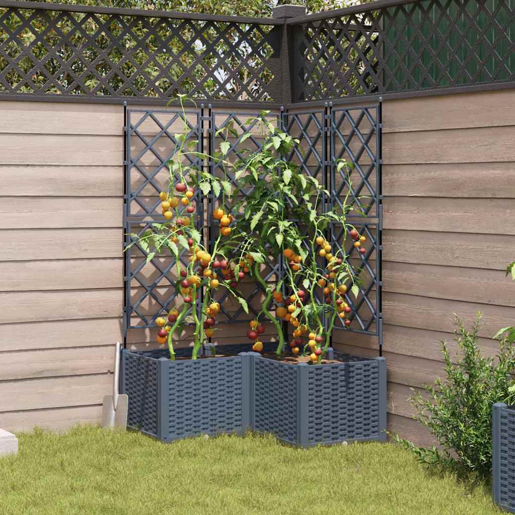 Vidaxl plantenbak 3 st lichtgrijs 80 x 80 x 143 cm pp