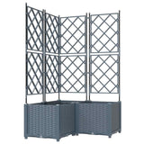 Vidaxl tuin bloempot 3 pcs licht grijs 80 x 80 x 143 cm staal