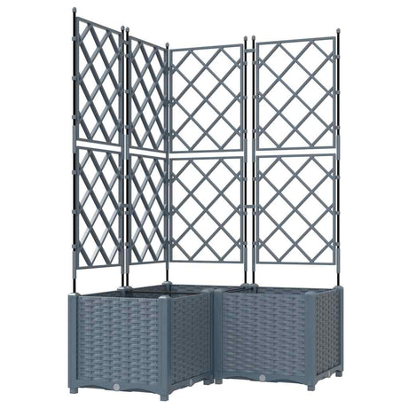 Vidaxl tuin bloempot 3 pcs licht grijs 80 x 80 x 143 cm staal