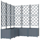 Vidaxl tuin bloempot 5 pcs licht grijs 120 x 120 x 143 cm staal