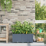 Vidaxl tuin bloempot 2 pcs licht grijs staal