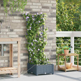 Vidaxl tuin bloempot licht grijs 40 x 40 x 126 cm staal