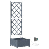 Vidaxl tuin bloempot licht grijs 40 x 40 x 126 cm staal
