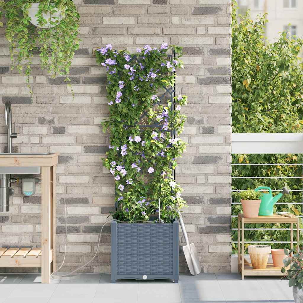 Vidaxl tuin bloempot 2 pcs licht grijs staal