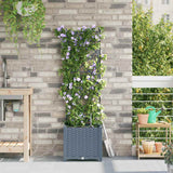 Vidaxl plantenbak 2 st lichtgrijs 40 x 40 x 142 cm pp