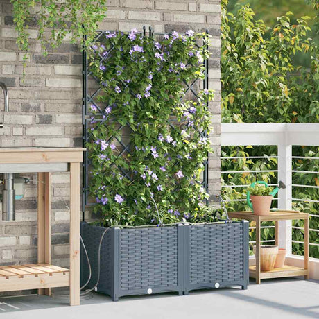 Vidaxl tuin bloempot 2 pcs licht grijs staal