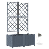 Vidaxl tuin bloempot 2 pcs licht grijs staal
