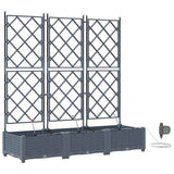 Vidaxl tuin bloempot 3 pcs licht grijs staal