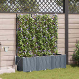 Vidaxl tuin bloempot 3 pcs licht grijs staal