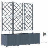 Vidaxl tuin bloempot 3 pcs licht grijs staal