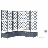 Vidaxl tuin bloempot 5 pcs licht grijs staal