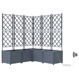 Vidaxl tuin bloempot 5 pcs licht grijs staal