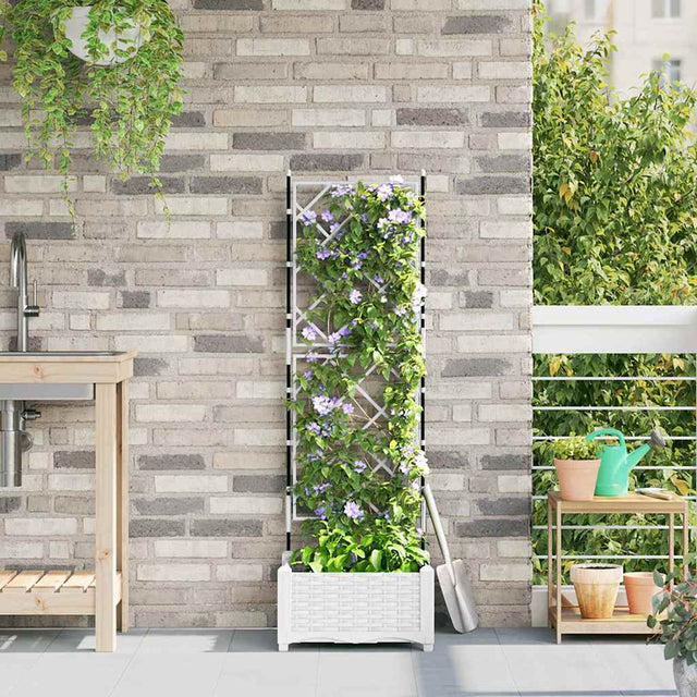 Vidaxl plantenbak wit 40 x 40 x 125,5 cm pp