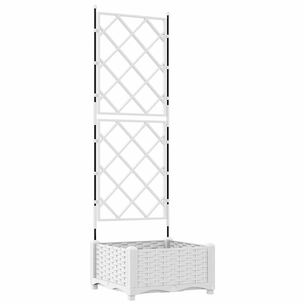 Vidaxl tuin bloempot wit 40 x 40 x 125,5 cm staal