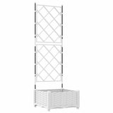 Vidaxl tuin bloempot wit 40 x 40 x 125,5 cm staal