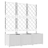 Vidaxl tuin bloempot 3 pcs wit 120 x 40 x 143 cm staal