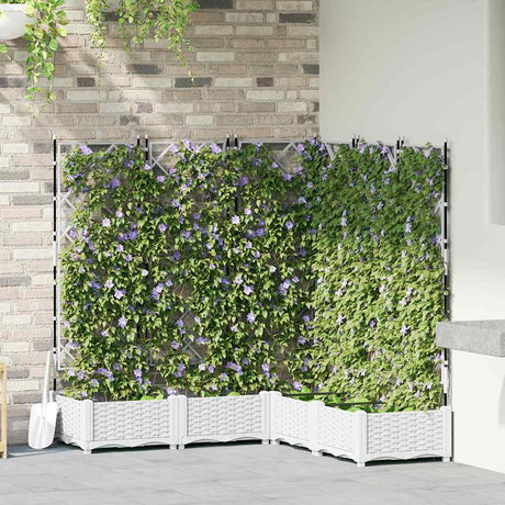 Vidaxl tuin bloempot 5 pcs wit 120 x 120 x 125,5 cm staal