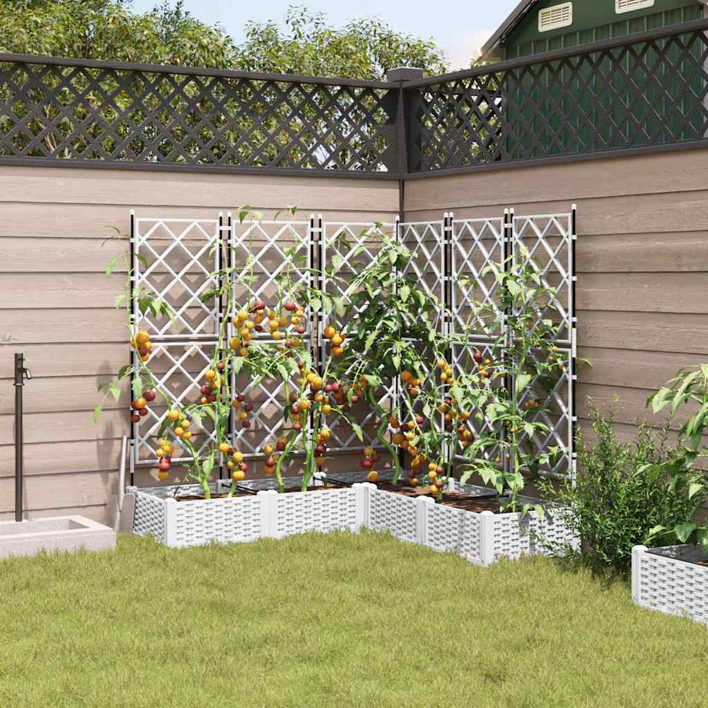 Vidaxl tuin bloempot 5 pcs wit 120 x 120 x 125,5 cm staal