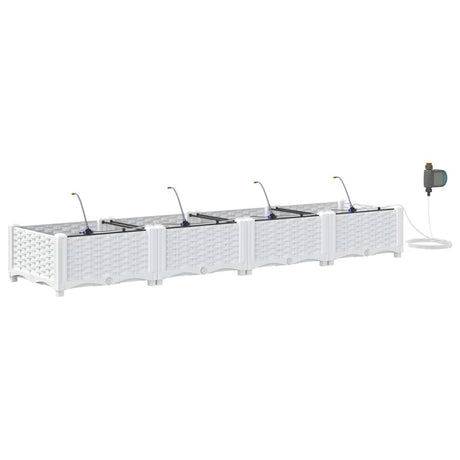 Vidaxl tuin bloempot 4 pcs wit staal