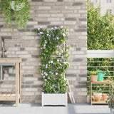 Vidaxl tuin bloempot wit 40 x 40 x 126 cm staal