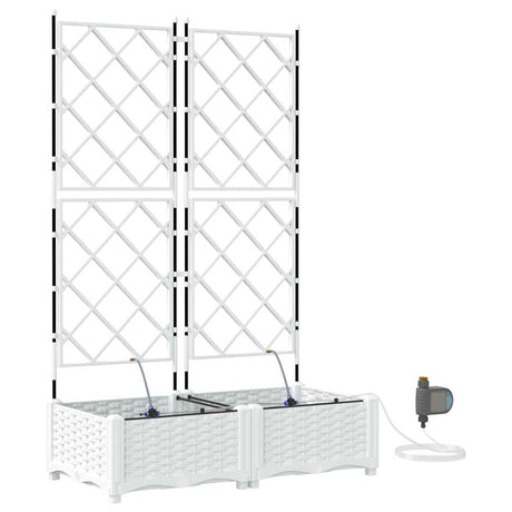 Vidaxl tuin bloempot 2 pcs wit staal