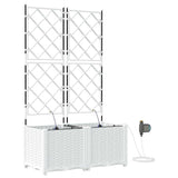 Vidaxl tuin bloempot 2 pcs wit staal