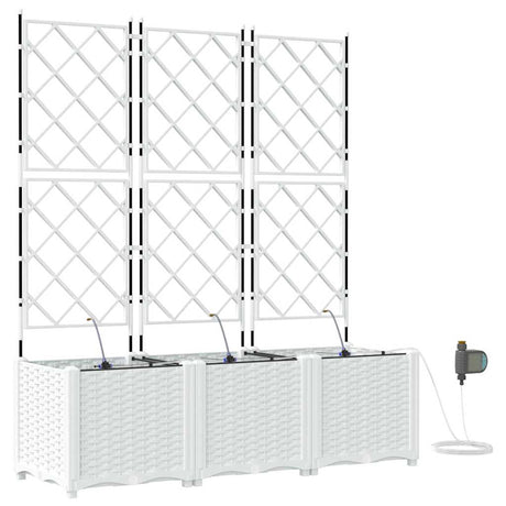 Vidaxl tuin bloempot 3 pcs wit staal