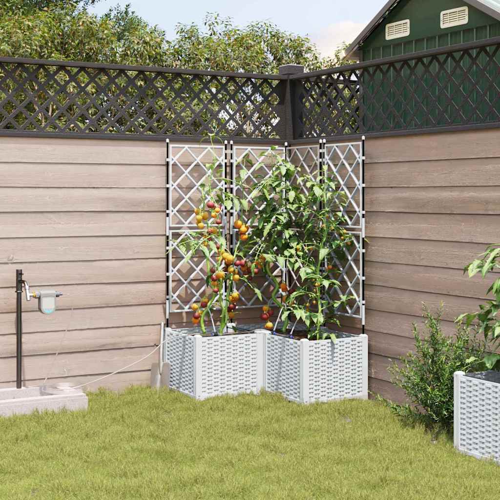 Vidaxl tuin bloempot 3 pcs wit staal